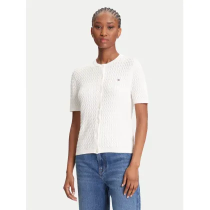 Zdjęcie Tommy Hilfiger Kardigan WW0WW45707 Écru Slim Fit