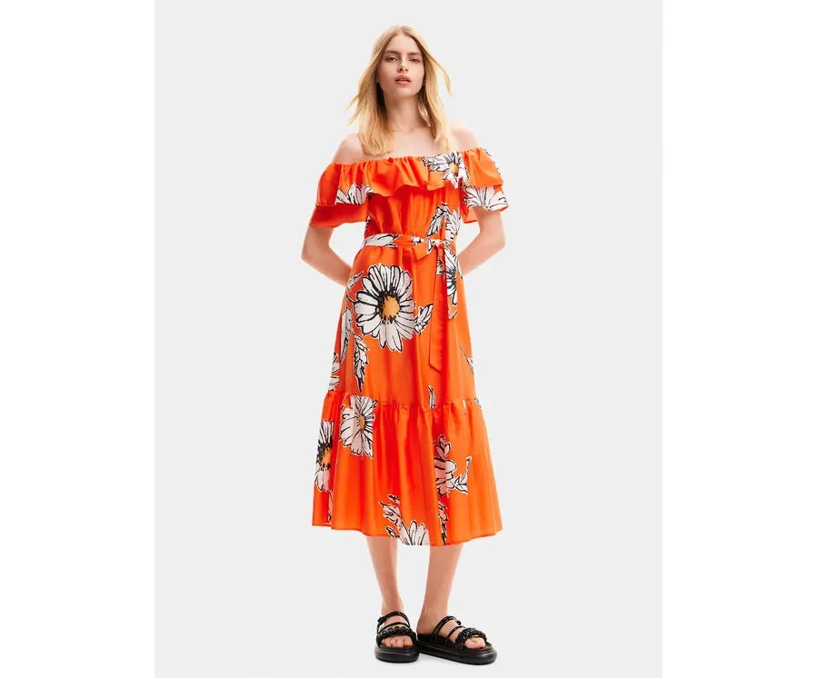 obrazek 1 Desigual Sukienka letnia Georgeo 24SWVW02 Pomarańczowy Regular Fit