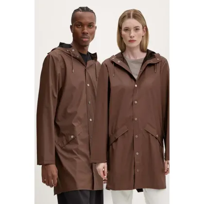 Zdjęcie Rains kurtka Long Jacket W3 kolor brązowy przejściowa 12020-23