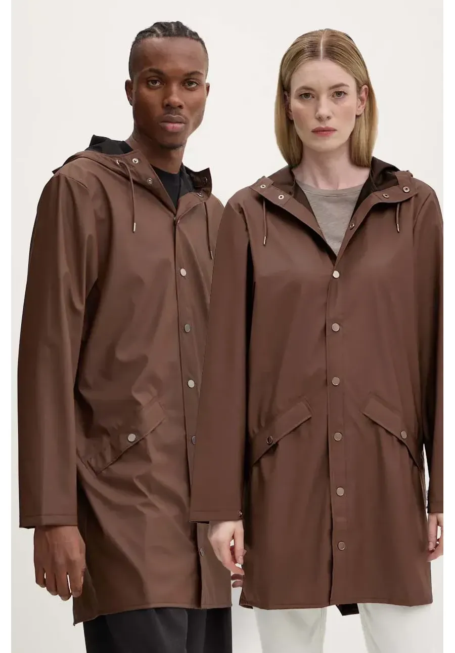 obrazek 1 Rains kurtka Long Jacket W3 kolor brązowy przejściowa 12020-23