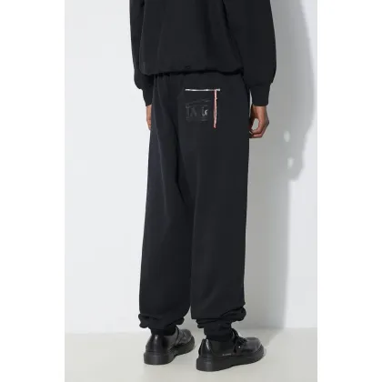 Zdjęcie Aries spodnie dresowe bawełniane Premium Temple Sweatpant kolor czarny z nadrukiem COAR30000