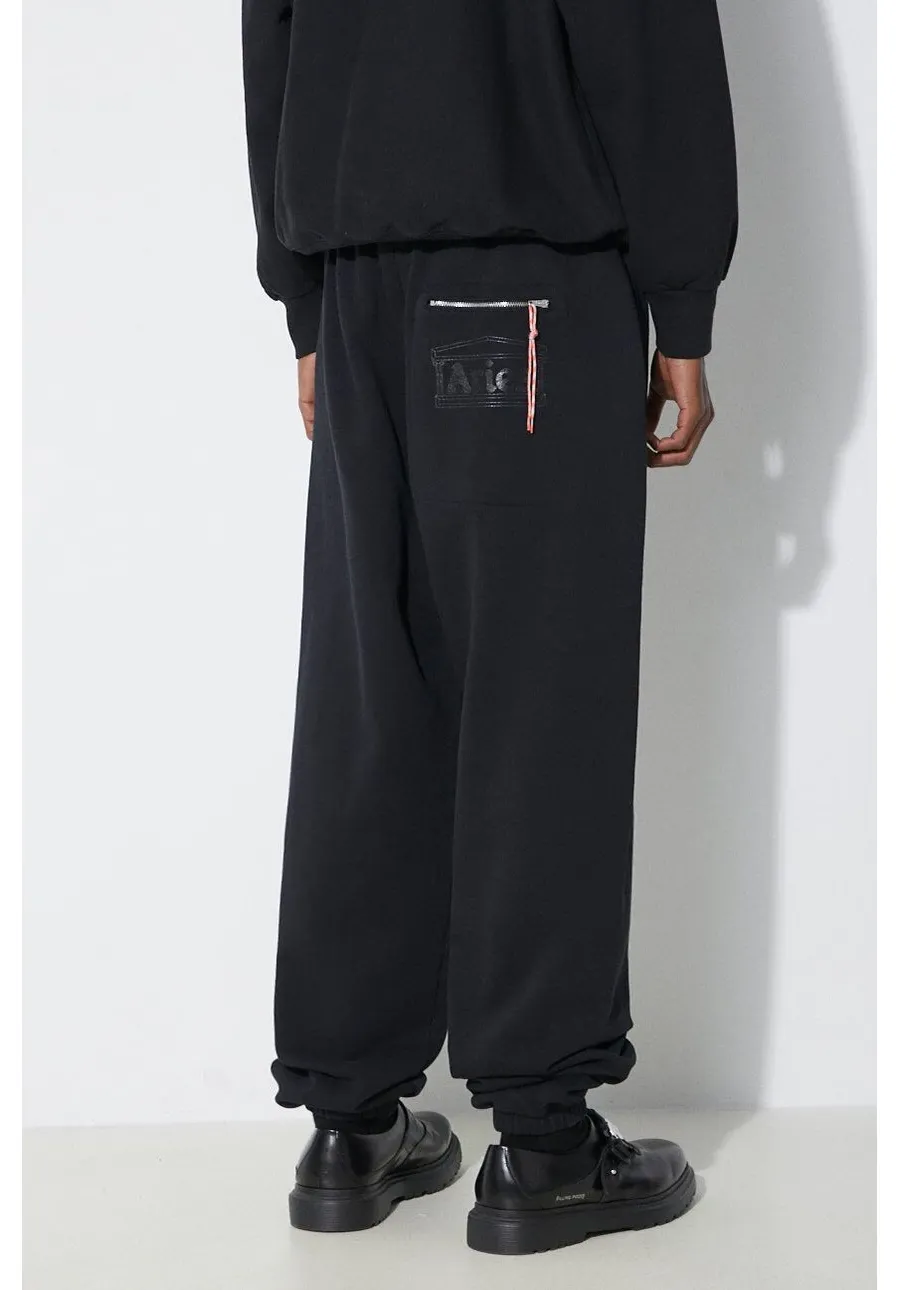 obrazek 1 Aries spodnie dresowe bawełniane Premium Temple Sweatpant kolor czarny z nadrukiem COAR30000