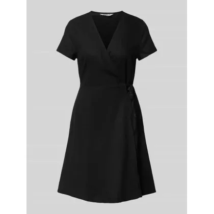 Zdjęcie Sukienka kopertowa z mieszanki lnu i wiskozy model ‘ADDICTION-CARO’