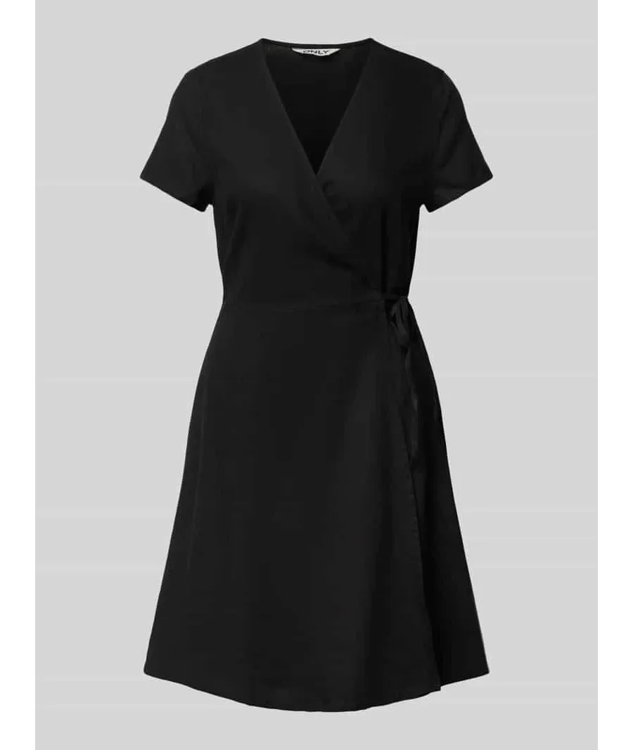 obrazek 1 Sukienka kopertowa z mieszanki lnu i wiskozy model ‘ADDICTION-CARO’