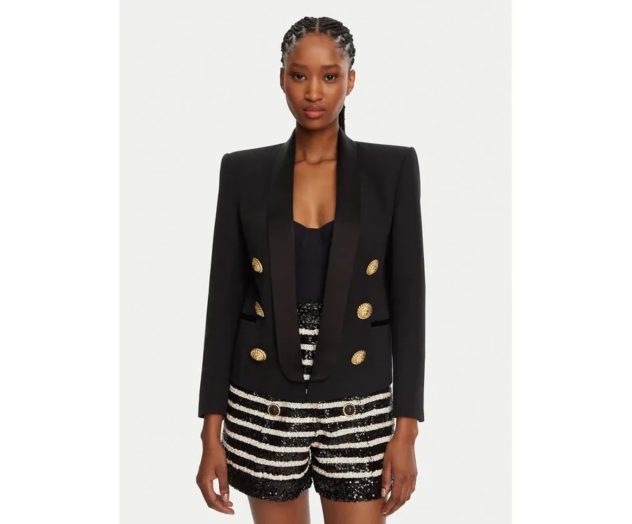 obrazek 1 Balmain Marynarka DF1SI530ME54 Czarny Regular Fit