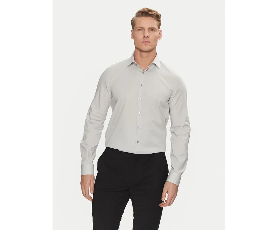 obrazek 1 Calvin Klein Koszula Poplin Stretch Slim Shirt K10K108229 Szary Slim Fit