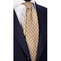 Zdjęcie Piękny, męski krawat w kolorze capuccino w delikatny wzór paisley