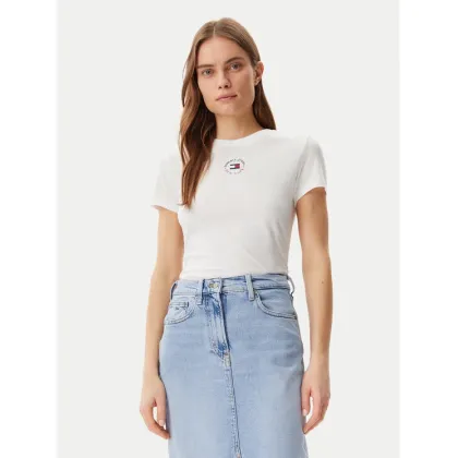 Zdjęcie Tommy Jeans T-Shirt Essential DW0DW20316 Biały Slim Fit