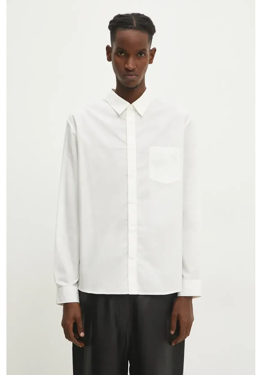 obrazek 1 A.P.C. koszula bawełniana Chemise Clement męska kolor biały relaxed z kołnierzykiem klasycznym COEVD-H12512