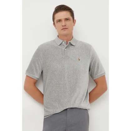 Zdjęcie Polo Ralph Lauren polo męski kolor szary melanżowy