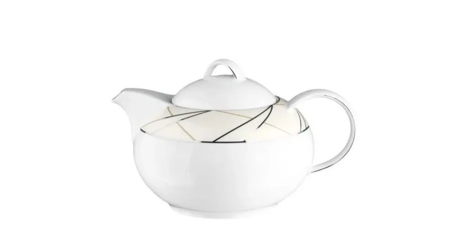 obrazek 1 Porcelanowy biały czajnik do herbaty zdobiony pięknym wzorem w stylu nowoczesnym - Tettau