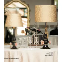 Picture Black Murano glass lamp with gold and pink roses - Il Paralume Marina