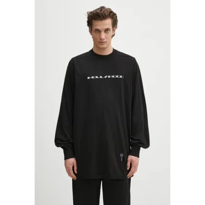 Zdjęcie Rick Owens DRKSHDW longsleeve bawełniany Jumbo Ls T kolor czarny z nadrukiem DU01E3261.RNEP5