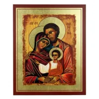 Picture Unearthly Gilded Icon of the Holy Family. Width: 10x13 cm