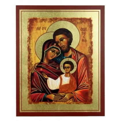 Zdjęcie Nieziemska Ikona Złocona Święta Rodzina Szerokość : 10x13 cm