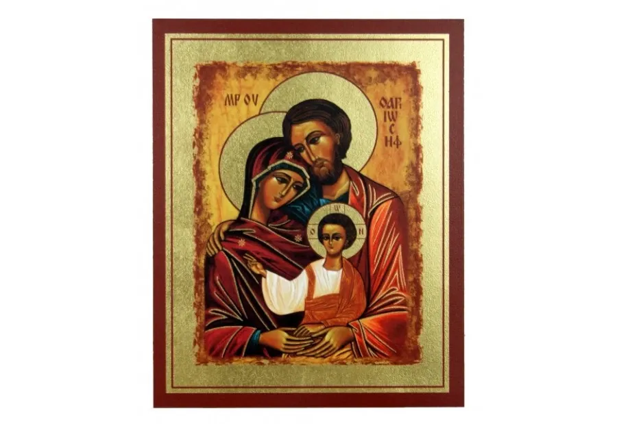 obrazek 1 Nieziemska Ikona Złocona Święta Rodzina Szerokość : 10x13 cm