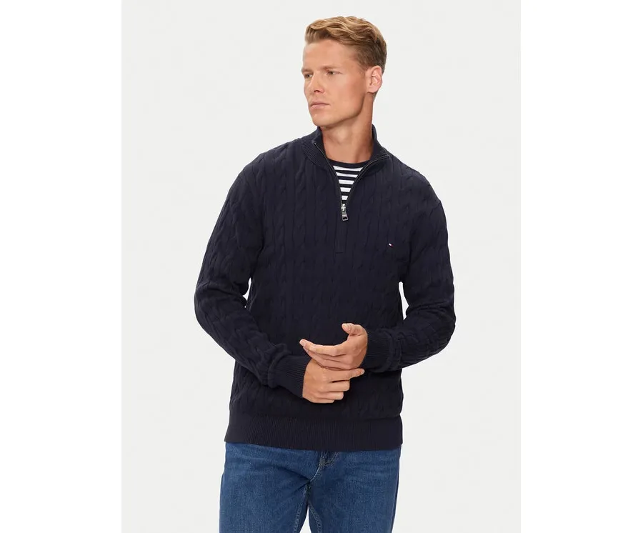 obrazek 1 Tommy Hilfiger Sweter Classic MW0MW36532 Granatowy Regular Fit