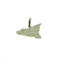 Picture Sicilian pendant with a plate with engraved main cities