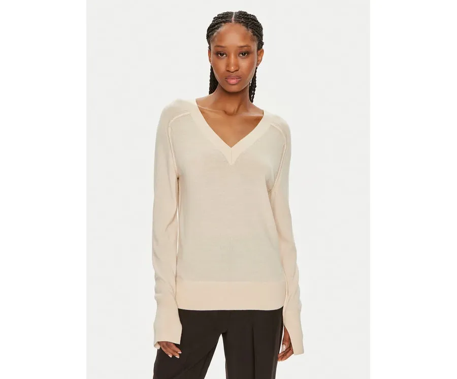 obrazek 1 Calvin Klein Sweter K20K207573 Beżowy Regular Fit