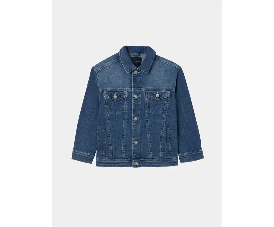 obrazek 1 Mayoral Kurtka jeansowa 6473 Granatowy Regular Fit