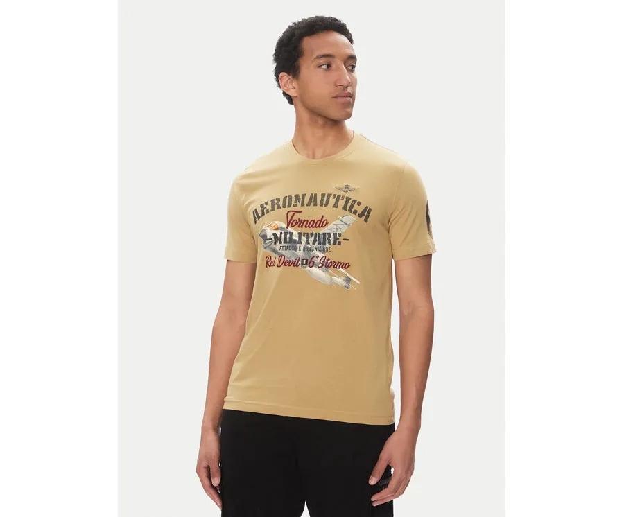 obrazek 1 Aeronautica Militare T-Shirt 251TS2406J641 Beżowy Regular Fit
