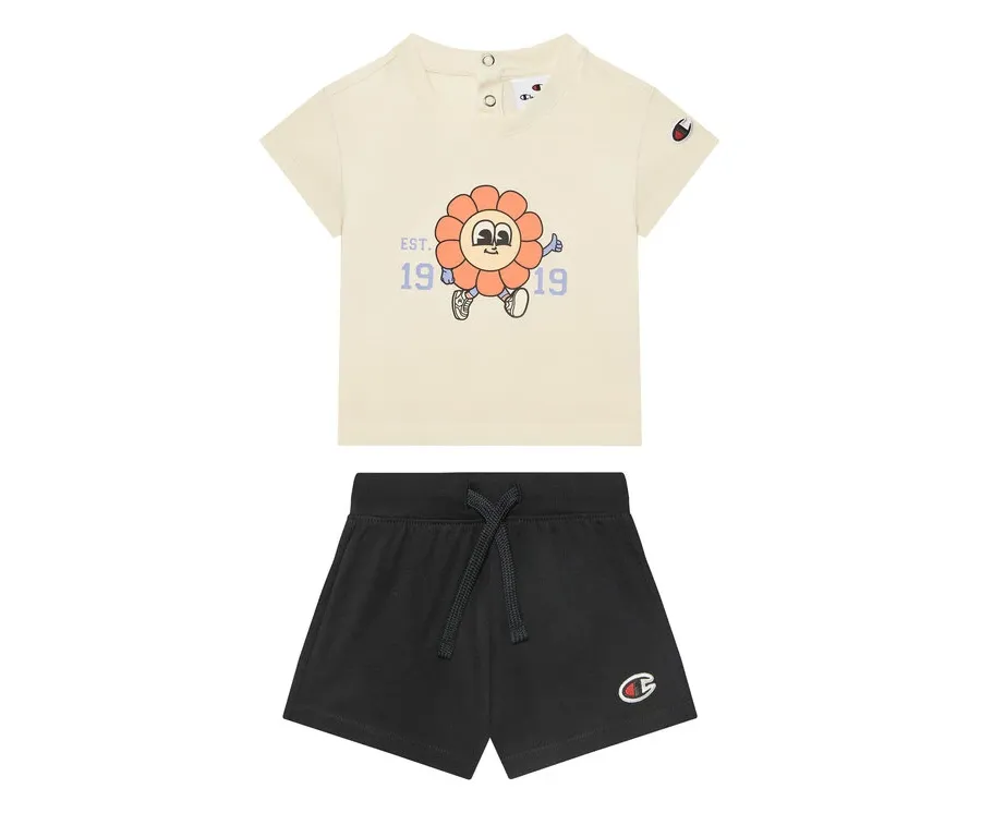 obrazek 1 Champion Komplet t-shirt i spodenki 405117 Beżowy Regular Fit