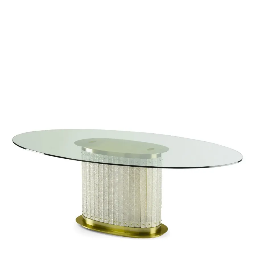 obrazek 2 Elegancki i wyrafinowany owalny stół jadalniany H.75xL.220xP.130 cm