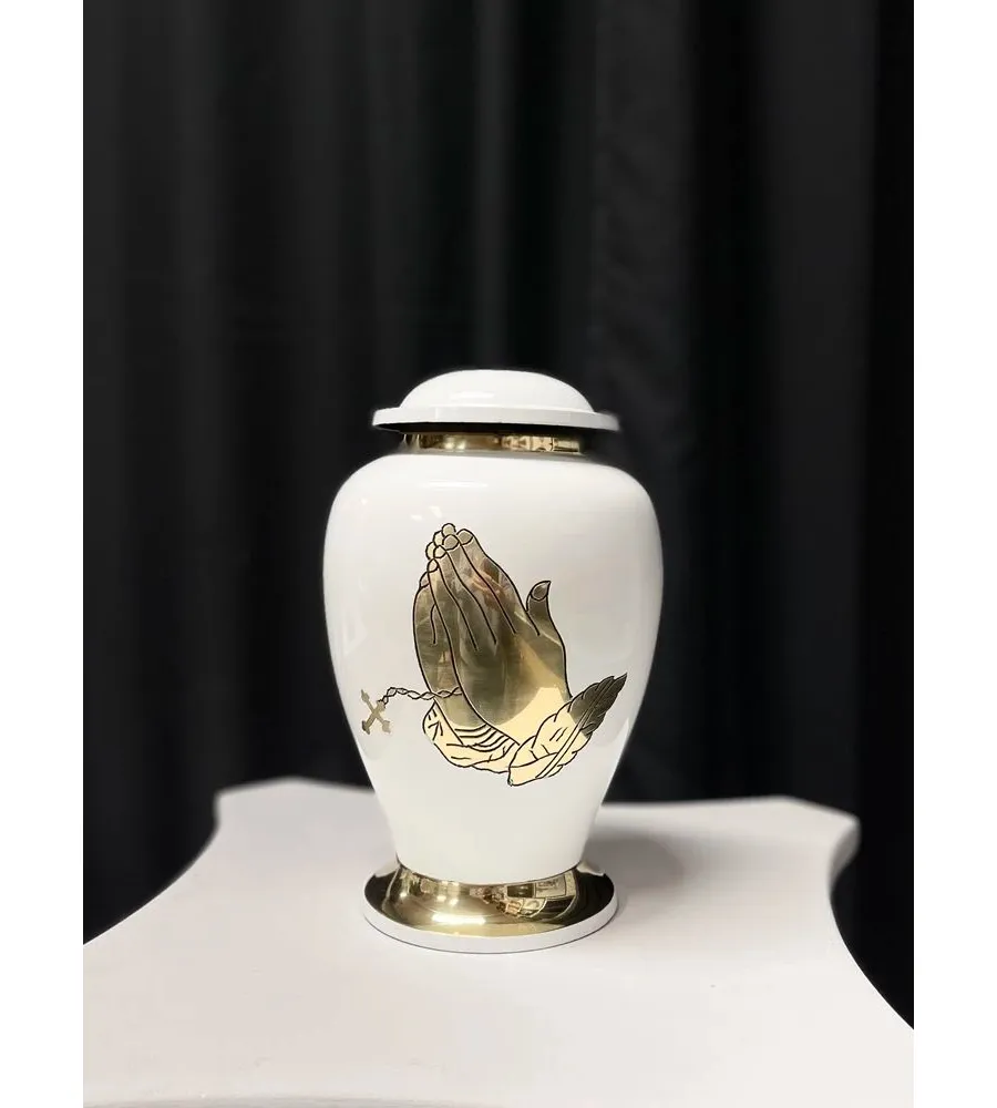 obrazek 2 Wyjątkowa biało-złota urna pogrzebowa