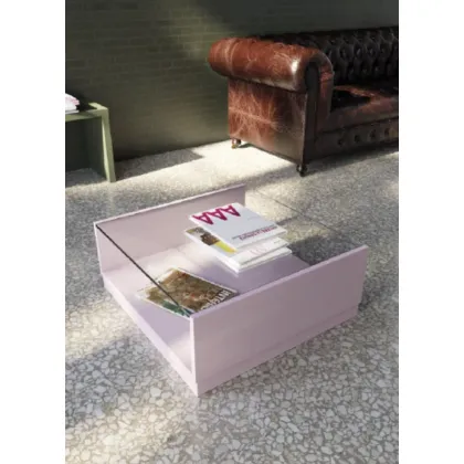 Zdjęcie Stolik kwadratowy ORAZIO z cokołem szklanym - Fratelli Mirandola