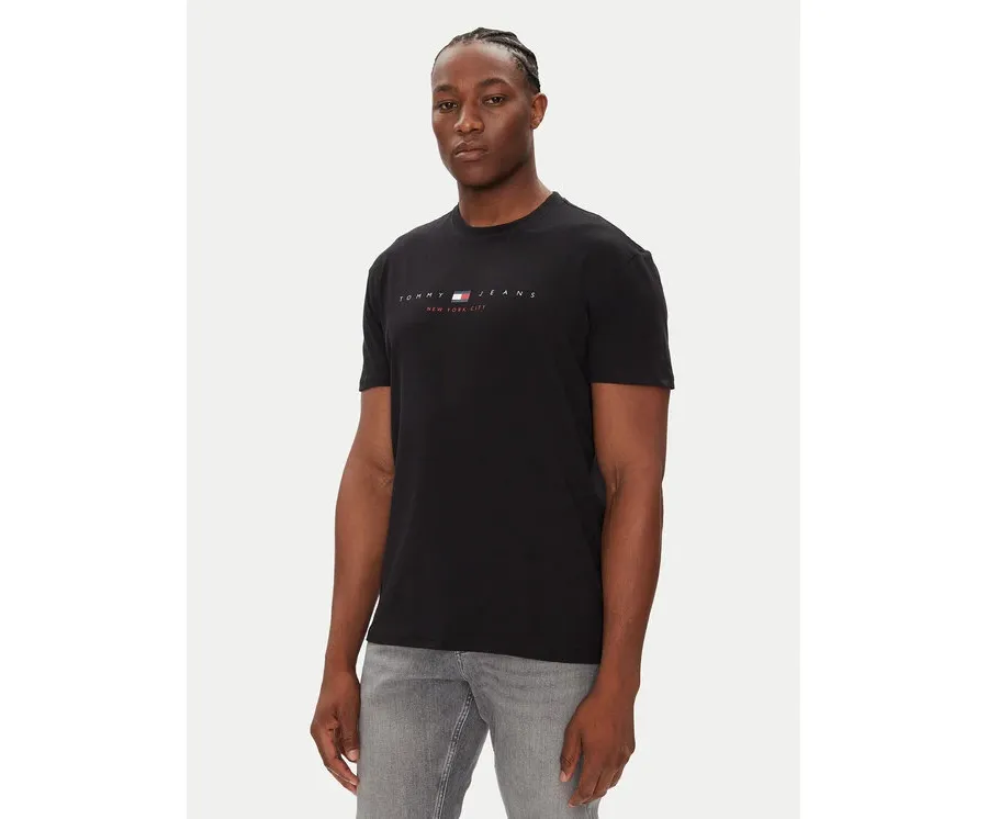 obrazek 1 Tommy Jeans T-Shirt Flag Linear DM0DM21911 Czarny Regular Fit