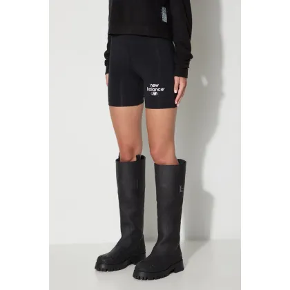 Zdjęcie New Balance szorty damskie kolor czarny z nadrukiem high waist WS31504BK-4BK