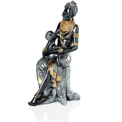 Zdjęcie Figurka afrykańska - kobieta z dzieckiem