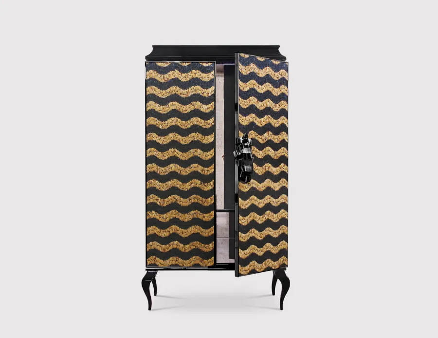 picture 11 Luxurious two-door wardrobe with a golden leaf finish