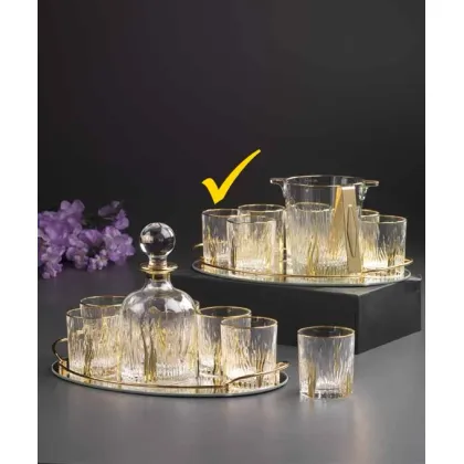 Zdjęcie Szklanki do whisky w komplecie z wiaderkiem, tacą i chwytakiem do lodu