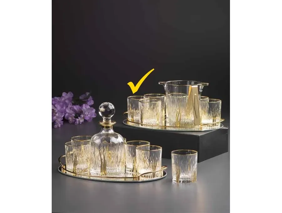 obrazek 1 Szklanki do whisky w komplecie z wiaderkiem, tacą i chwytakiem do lodu