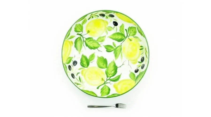 obrazek 1 Ceramiczna 40 centymetrowa ręcznie malowana miska w stylu wiejskim - Le Ceramiche