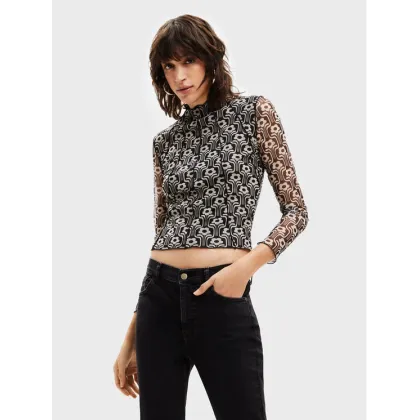 Zdjęcie Desigual Bluzka Karen 22WWTKA4 Czarny Slim Fit