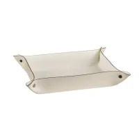 Picture Luxurious cream trinket tray 20x14хH5 made of leather