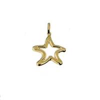 Picture Shiny and hollow perforated star pendant, 20 mm long.