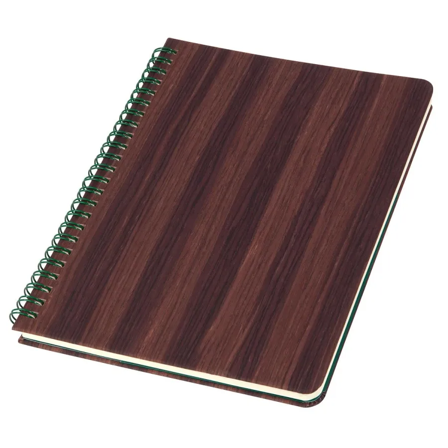 obrazek 1 Piękny notes spiralny A5 w kropki z prawdziwego drewna