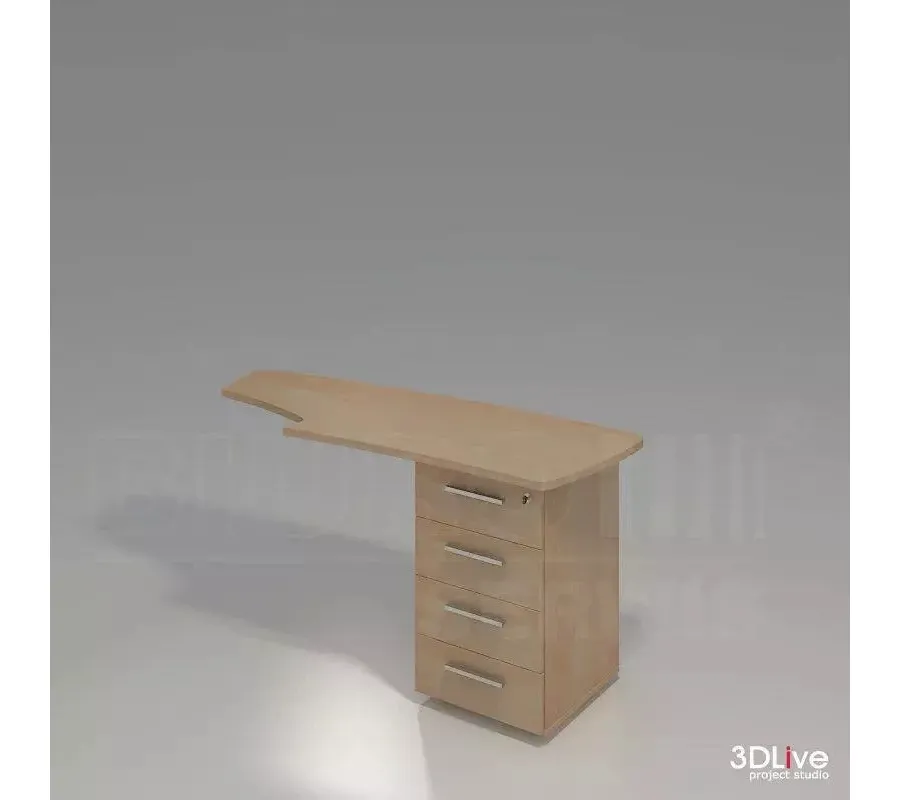 obrazek 1 Kontener 4-szufladowy z blatem, który można przyłączyć do blatu biurka o wysokości 74 cm - Biuro Serwis