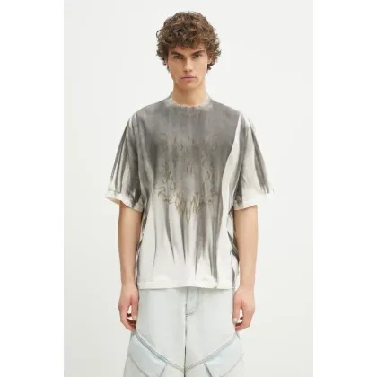 Zdjęcie Marcelo Burlon t-shirt bawełniany Fire Heart Spray Boxy T-Shirt Ecru Mediu męski kolor beżowy wzorzysty CMAA05AS25JER0096F06