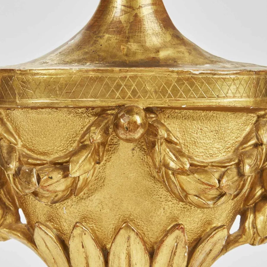 obrazek 2 Pozłacana antyczna lampa ścienna w stylu Empire z końca XVIII wieku