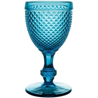 Picture A beautiful classic set of four blue red wine goblets with rich decorations - Vista Alegre