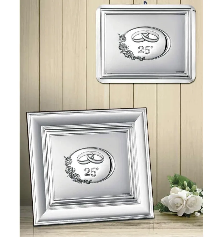 obrazek 1 Piękna srebrna ramka na zdjęcia 13х18 cm i srebrna płyta na 25 rocznicę ślubu