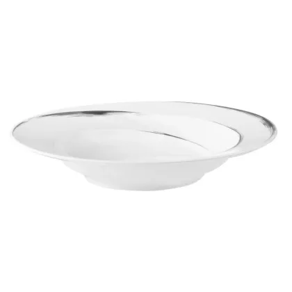 Zdjęcie Porcelanowy talerz głęboki do zupy 22,5 cm zdobiony szarym wzorem - Seltmann Weiden