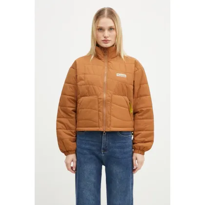 Zdjęcie Columbia kurtka Wallowa Insulated damska kolor brązowy przejściowa oversize 2090751