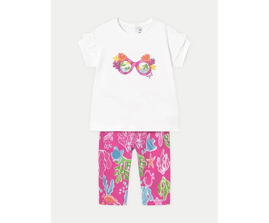 obrazek 1 Mayoral Komplet t-shirt i legginsy 1739 Kolorowy Regular Fit