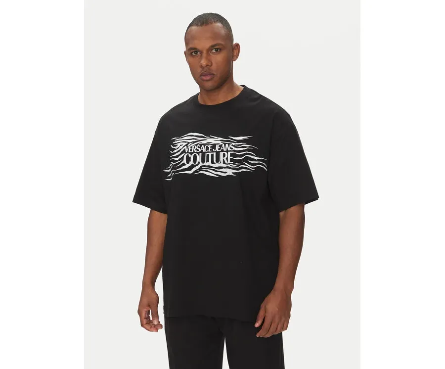 obrazek 1 Versace Jeans Couture T-Shirt 78GAH6L1 Czarny Regular Fit