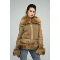 Picture An unusual women's fur jacket for cold days